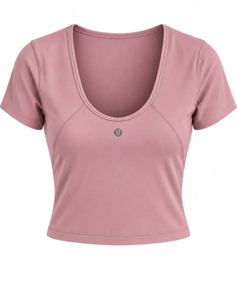 Lululemon Align Crop Tee Shirt, Light Pink, Size 10